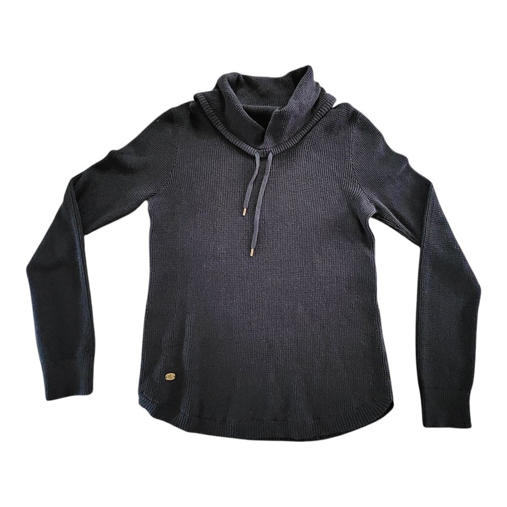 LAUREN By Ralph Lauren Medium 100% Cotton Cowl Neck‎ Waffle Knit Long Sleeve Top